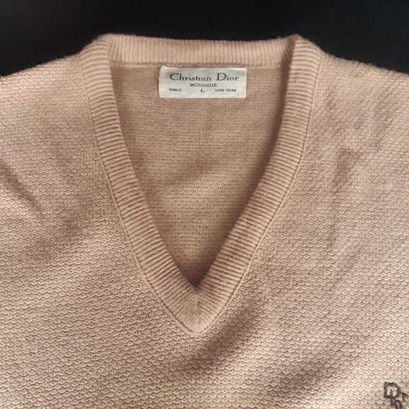 Vintage Christian Dior Monsieur V-Neck Long Sleeve Sweater Men’s - Picture 2 of 13